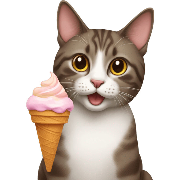 Cat whit a ice cream emoji