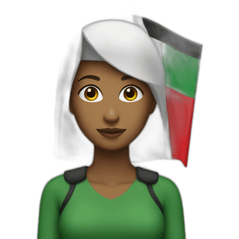 Woman with a Palestinian flag visor  emoji