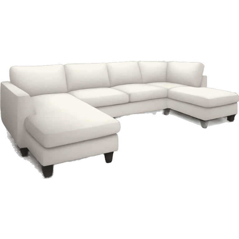 white sectional couch with pillows emoji