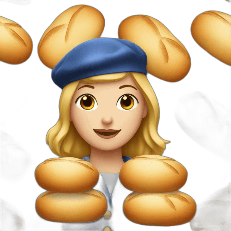 french-girl-with-bread-and-beret emoji