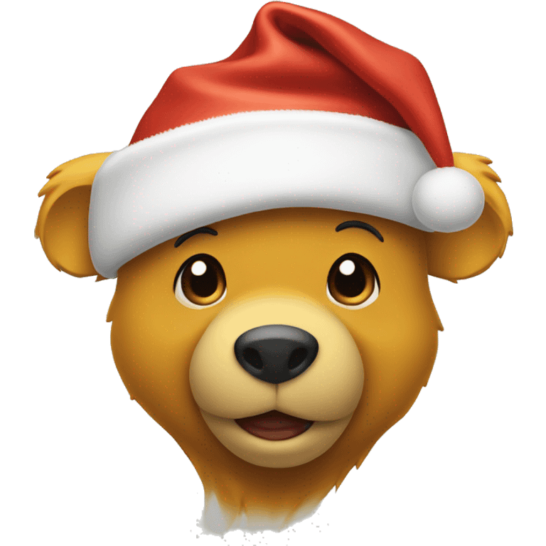 pooh bear in a santa hat emoji