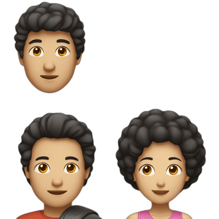 a couple (1st asian woman and 2nd man with afro) emoji