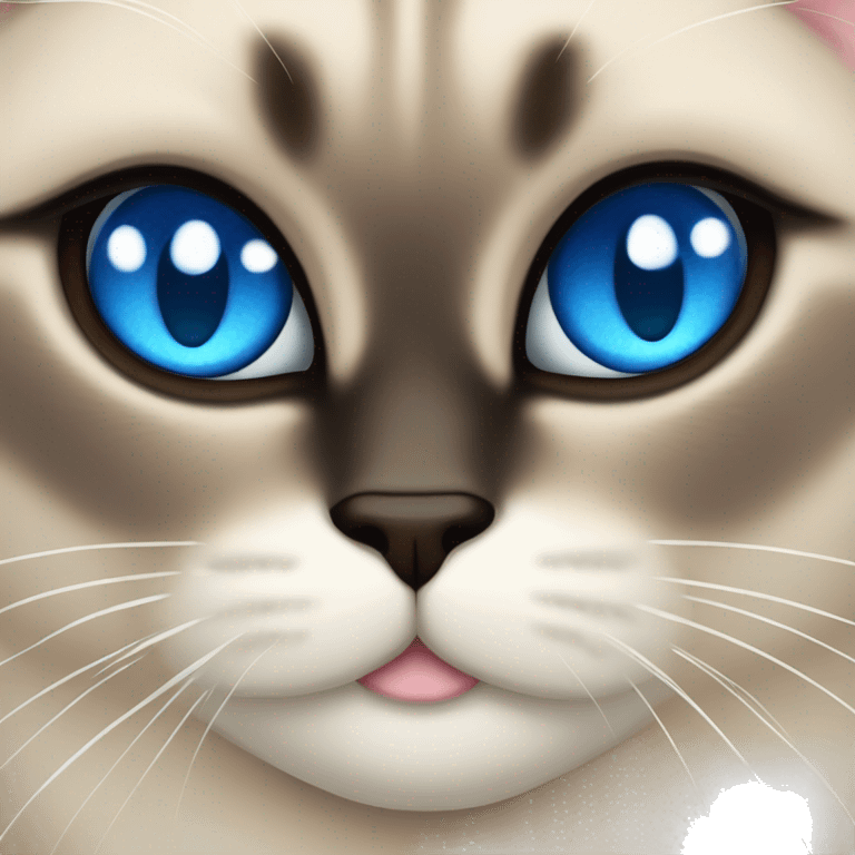 Fat blue eyes siamese cat emoji