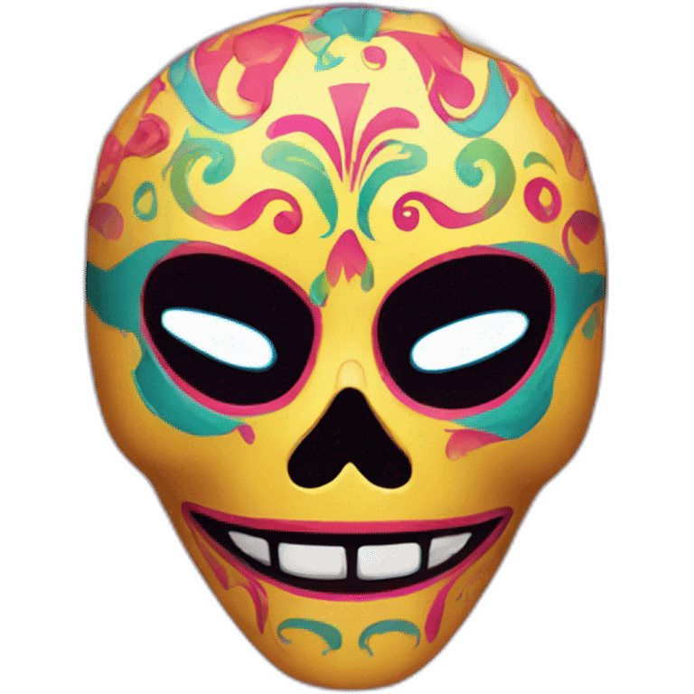 Colorful el muerte mask playing games emoji