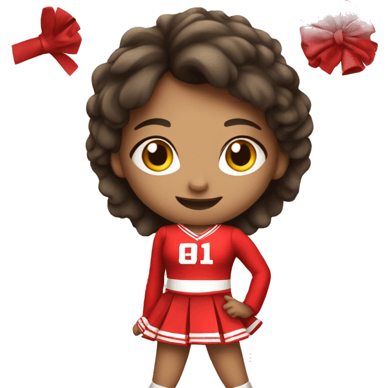 Girl cheerleader in red uniform  emoji