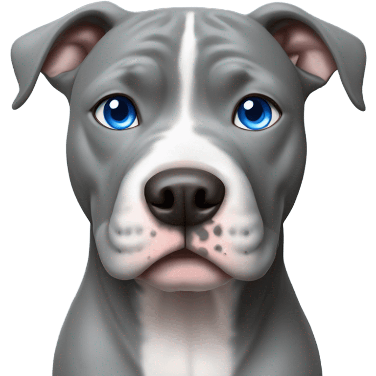 Grey pitbull with blue eyes  emoji