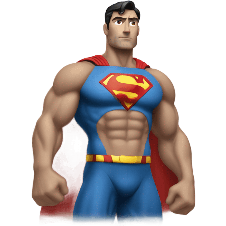 the superman with abs white man emoji