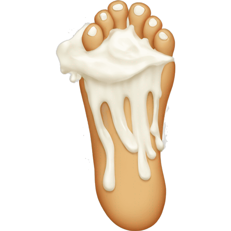 Feet covered in cream emoji