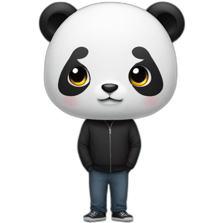 Standing man with panda face emoji