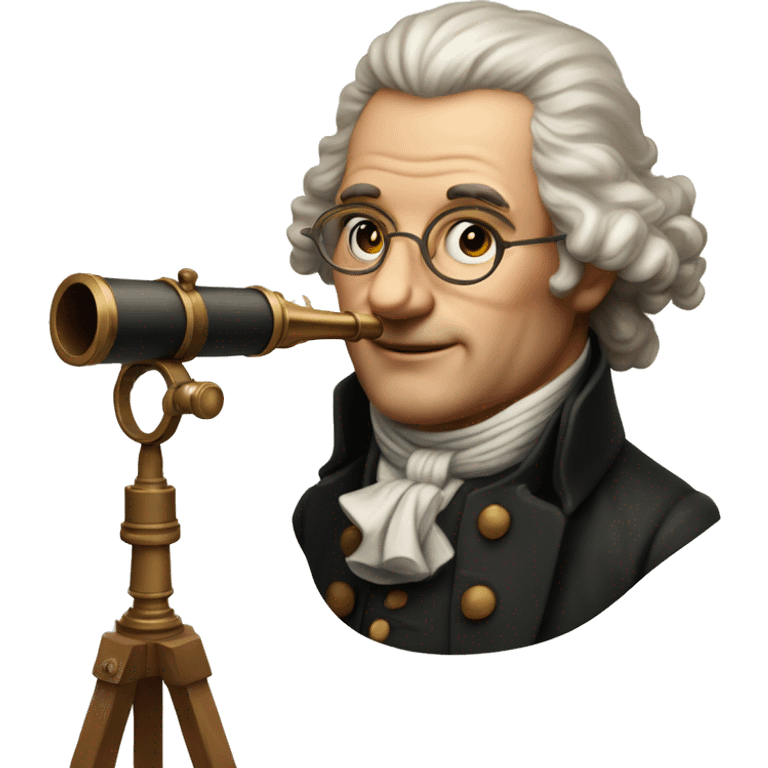 18th century scientist with telescope emoji