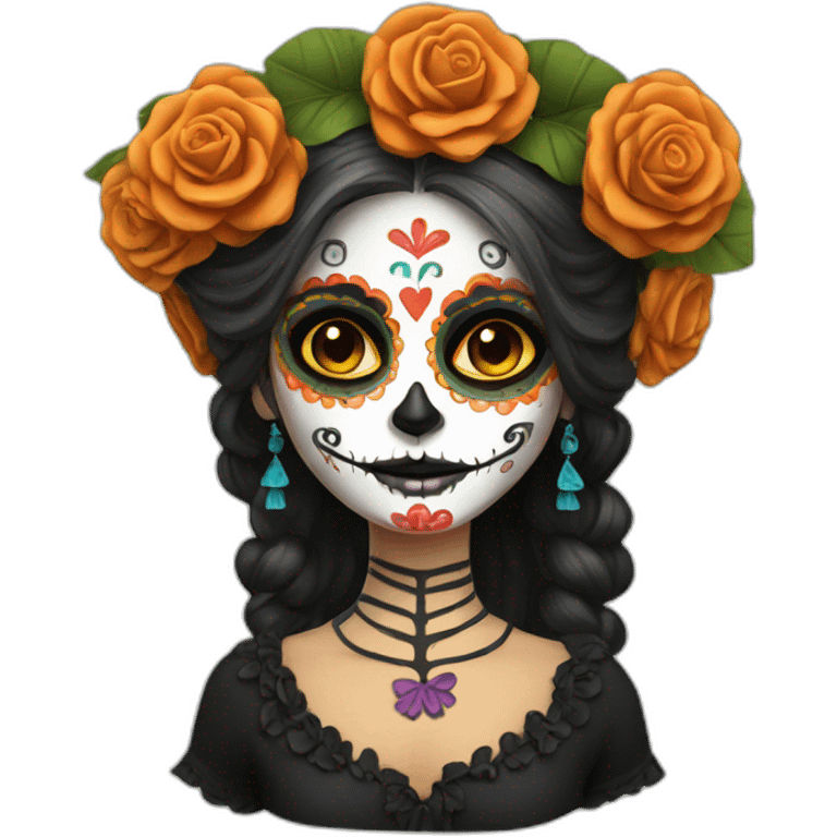 dia de los muertos girl happy emoji