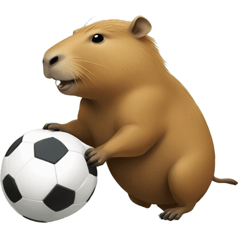 Capybara playing soccer emoji