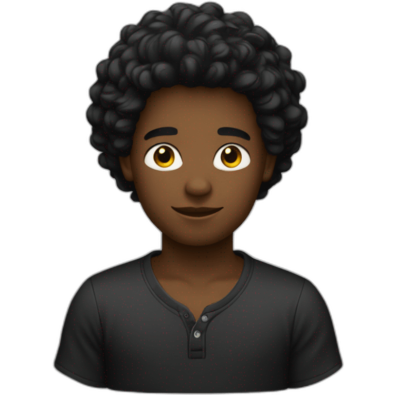 Garçon noir cheveux court emoji