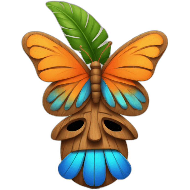 Tiki with colors blue and orange-butterfly-tornado emoji