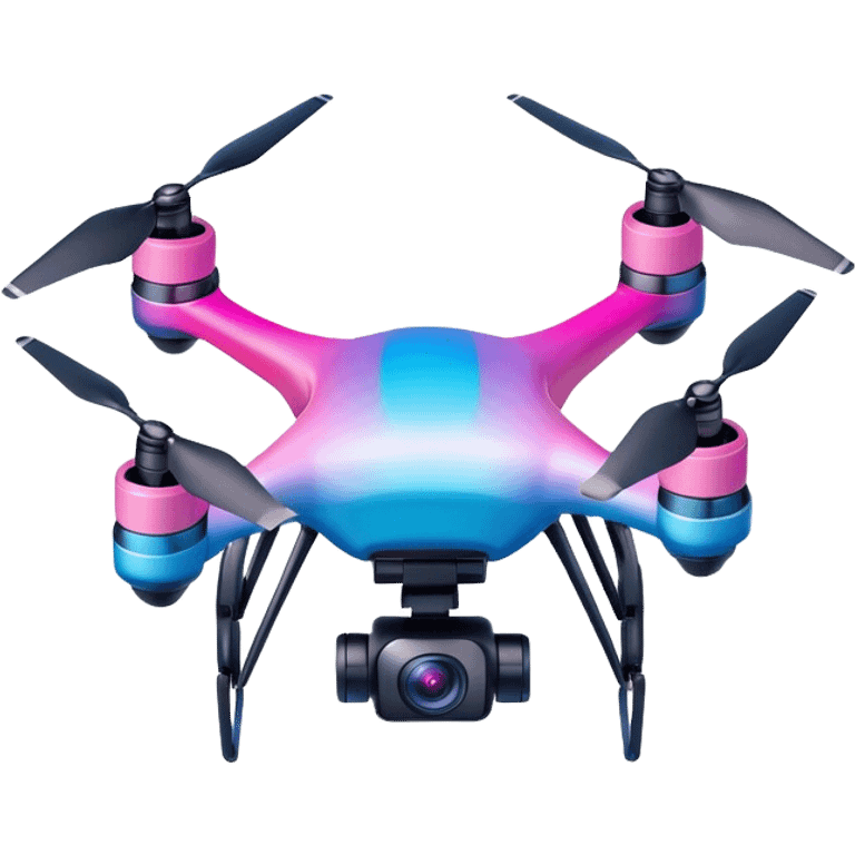 pink/blue gradient drone with camera emoji