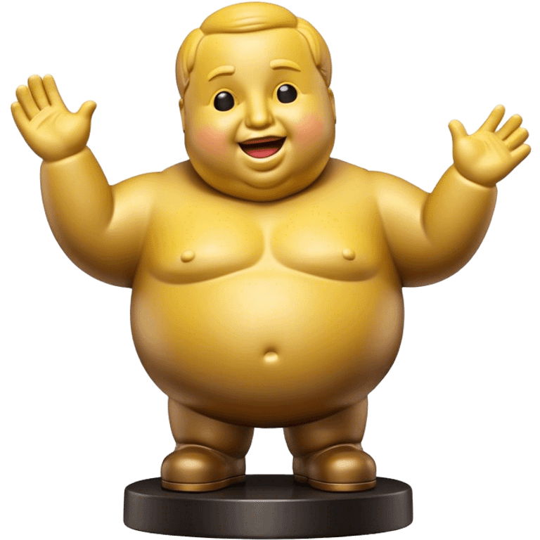 Cinematic Realistic Botero Sculpture Pop Culture Emoji, featuring an exaggerated, whimsical portrayal inspired by the famed sculptor rendered with dynamic textures and vibrant, artistic lighting. emoji