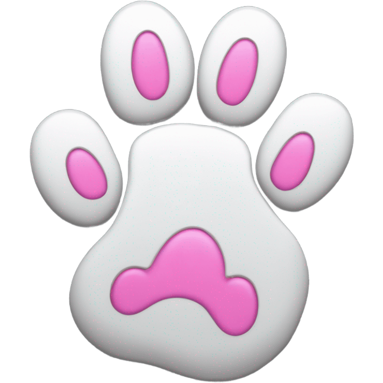 A white cat paw with black and pink paw beans and sharp claws emoji