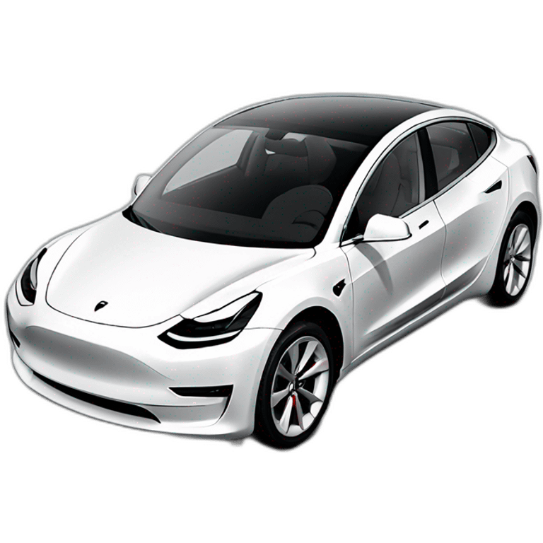 white tesla model 3 emoji