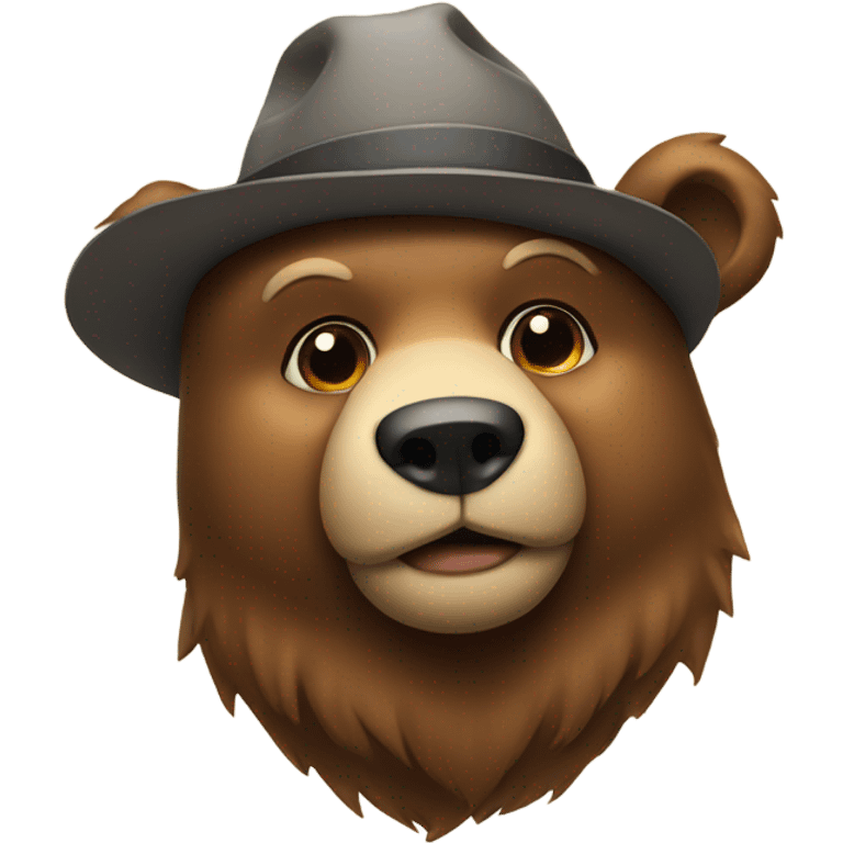 Bear with hat emoji