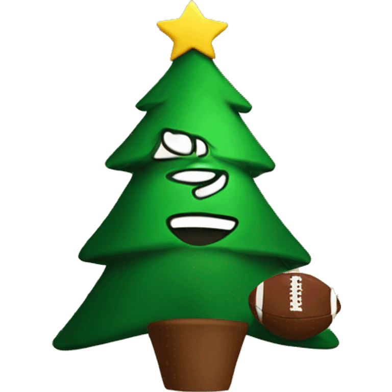 Christmas tree playing football emoji