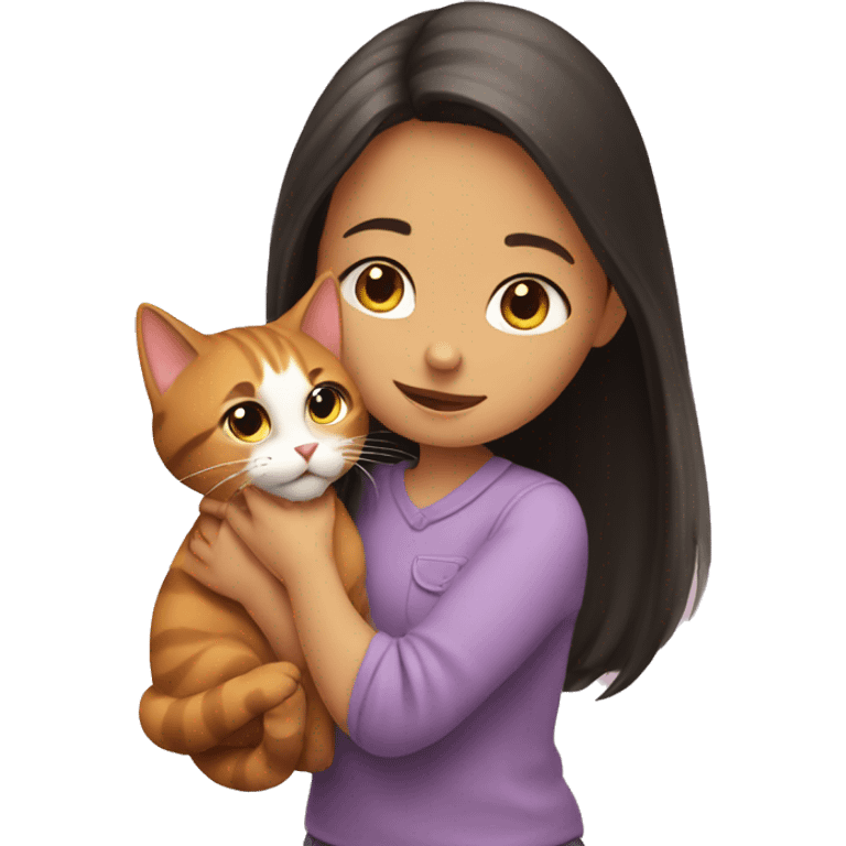 Girl petting cat emoji