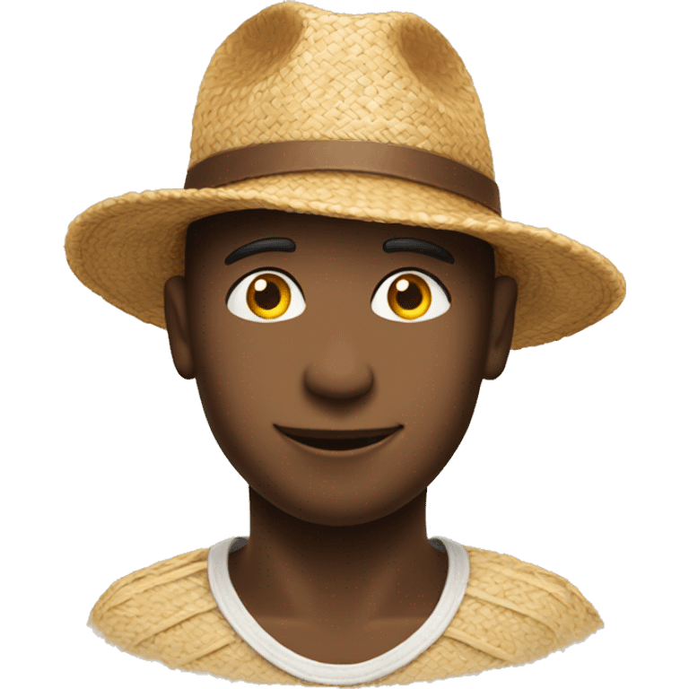 A face of love and a straw hat on his head emoji