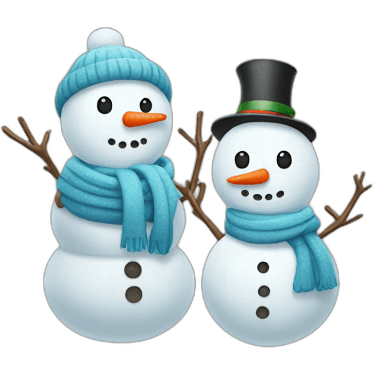 snowman and snowman woman emoji