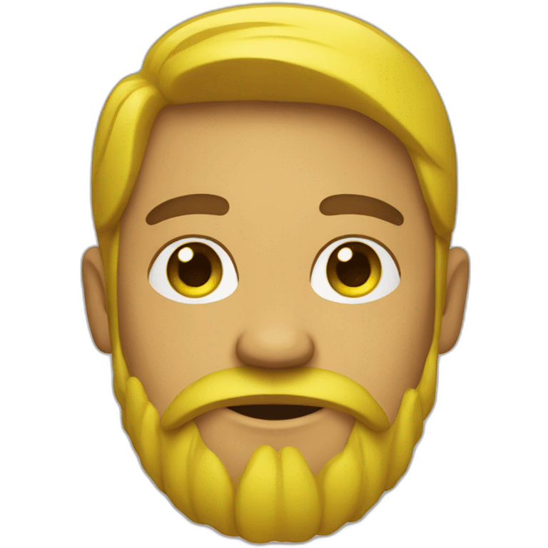 guy with yellow hawaiian skirt beard emoji