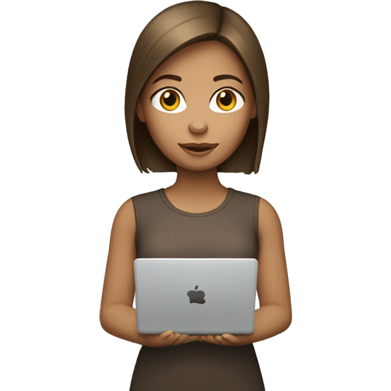 girl with laptop with light skin and brown straight hair  emoji