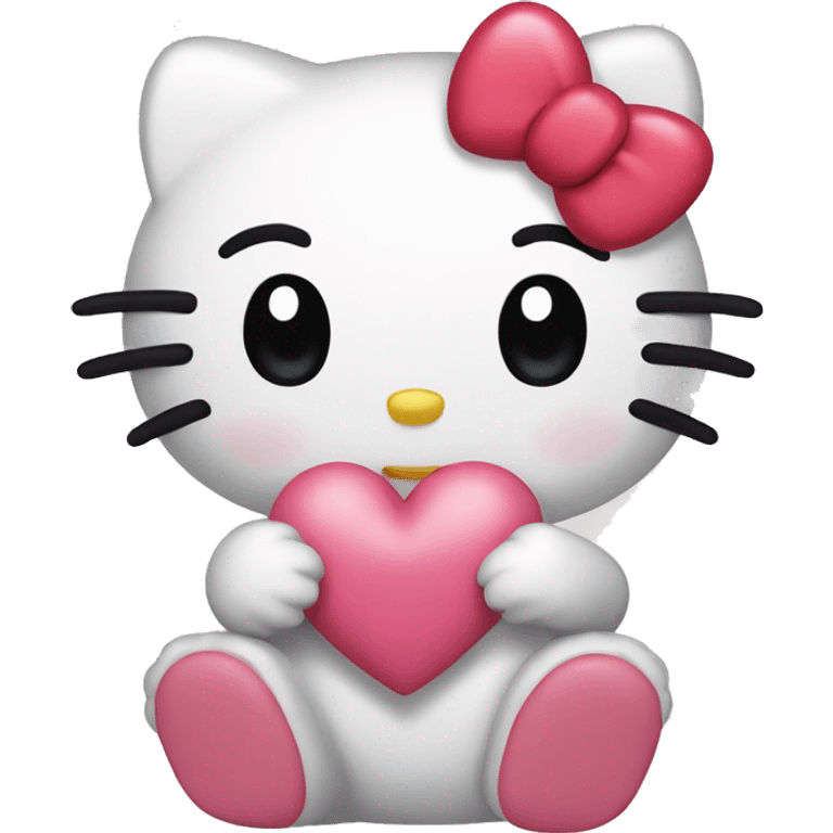 hello kitty with heart emoji