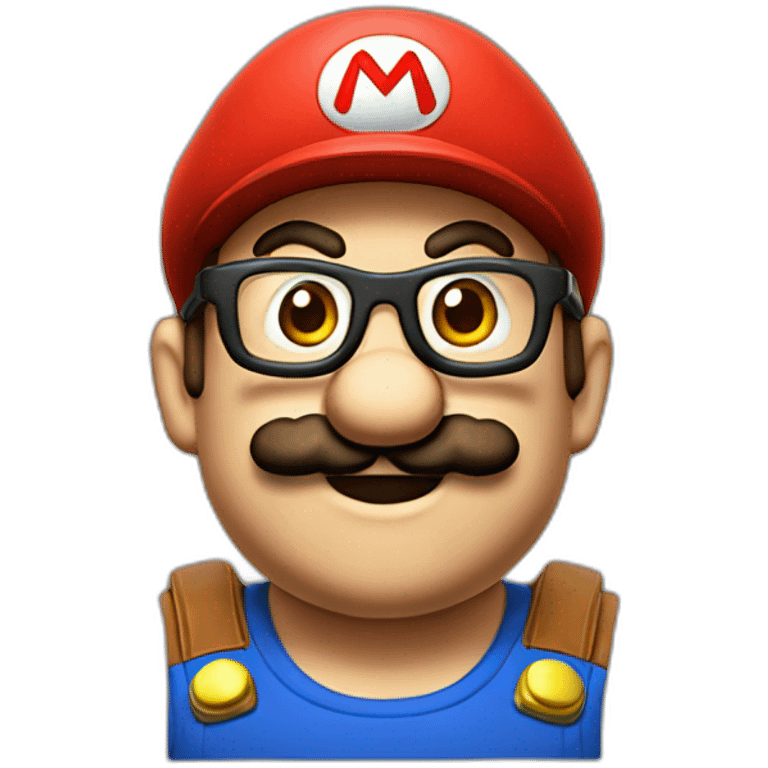 mario avec des lunettes emoji