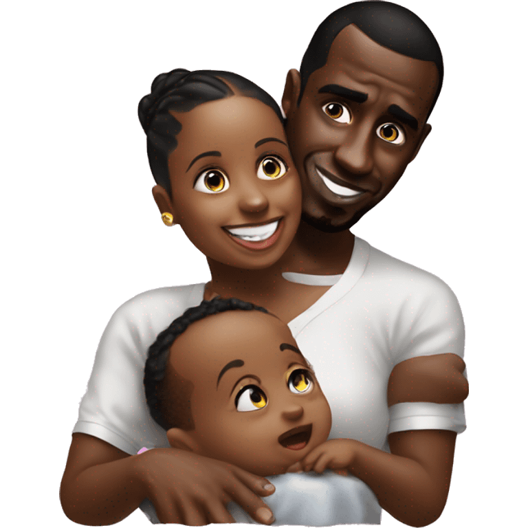 P diddy with a baby and baby oil emoji