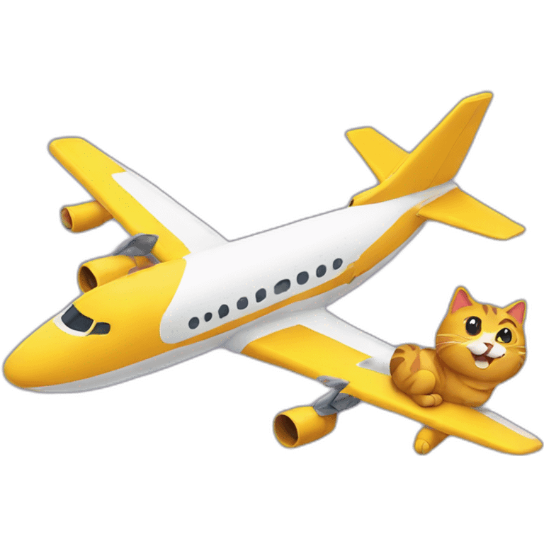 Airplane with a cat emoji