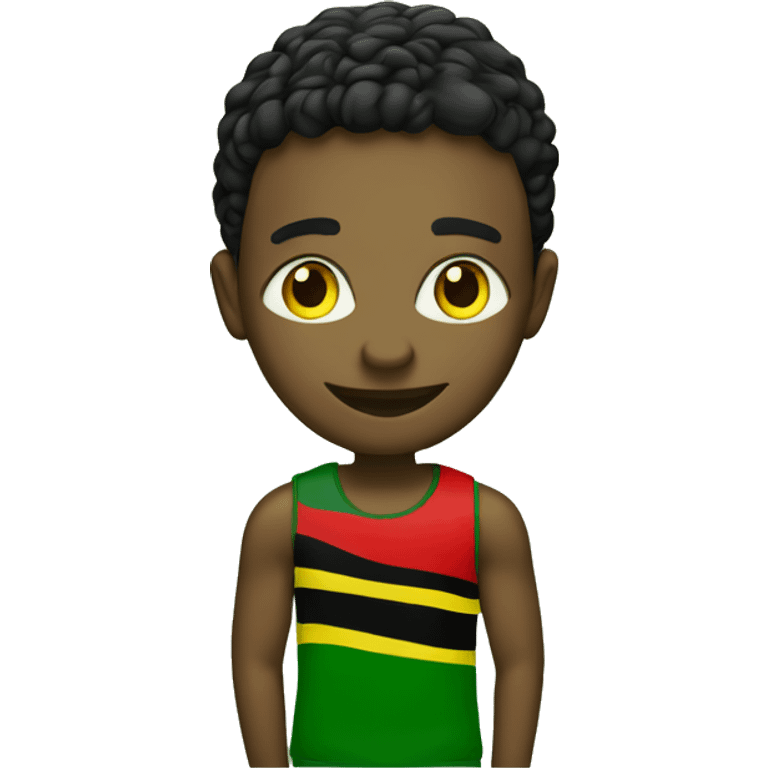 The number 100% in Jamaican colors red black and green  emoji