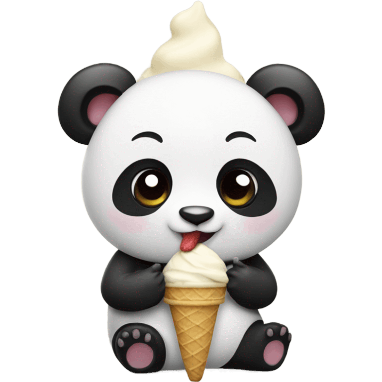 Panda eating ice cream emoji