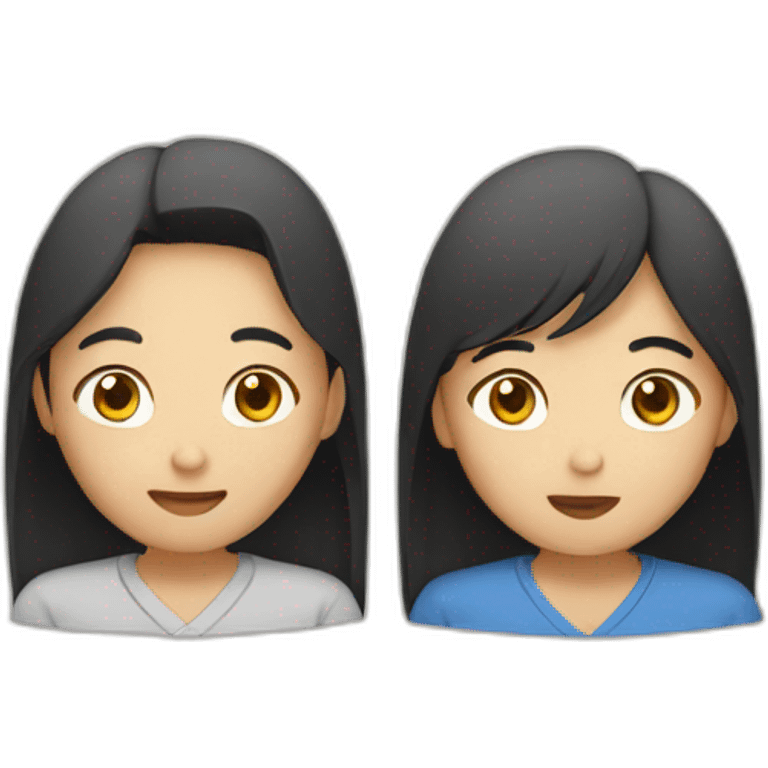 two asian people talking emoji