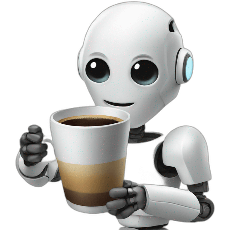 A bot dring coffee emoji