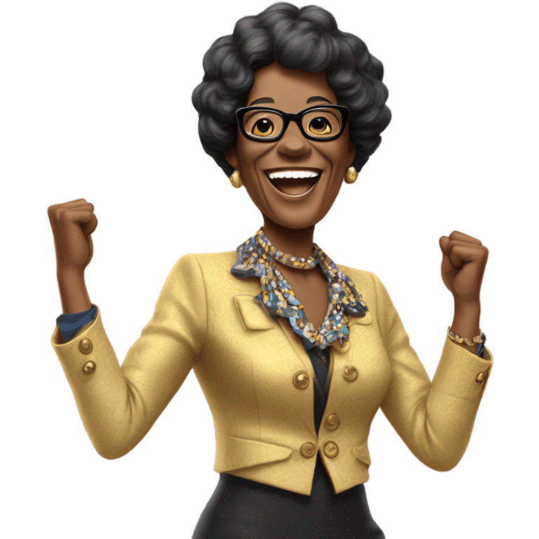 Shirley Chisholm ￼cheering  emoji