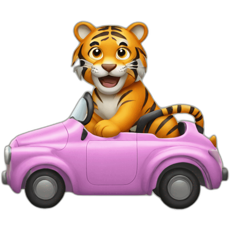 tiger driving car emoji