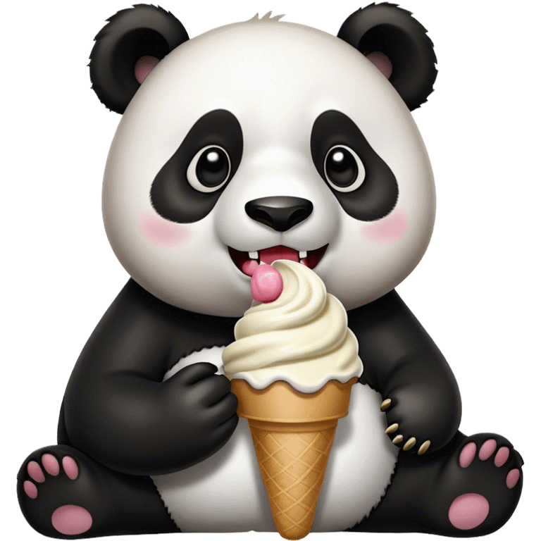 Panda eating ice cream emoji