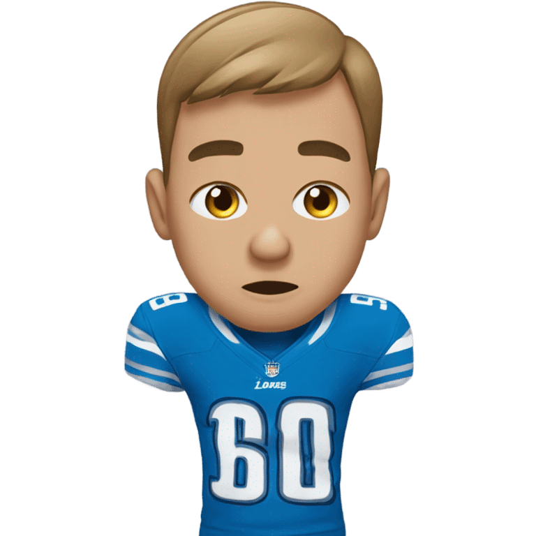 Guy with Detroit lions shirt on crying emoji