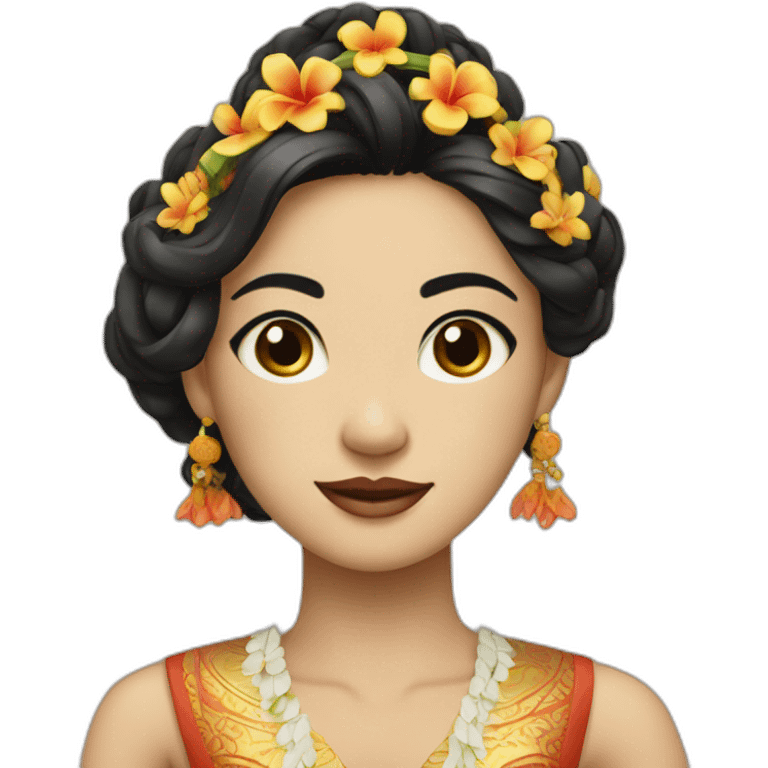 balinese woman in traditional dress but white skin emoji