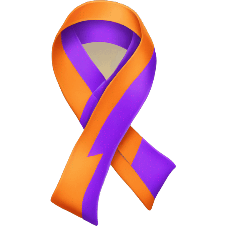 Orange and purple awareness ribbon emoji