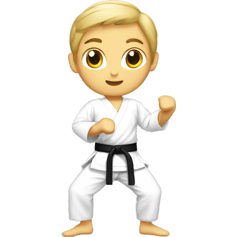 Karate boy with white belt emoji