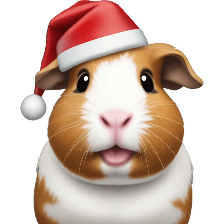 guinea pig with a christmas head on emoji