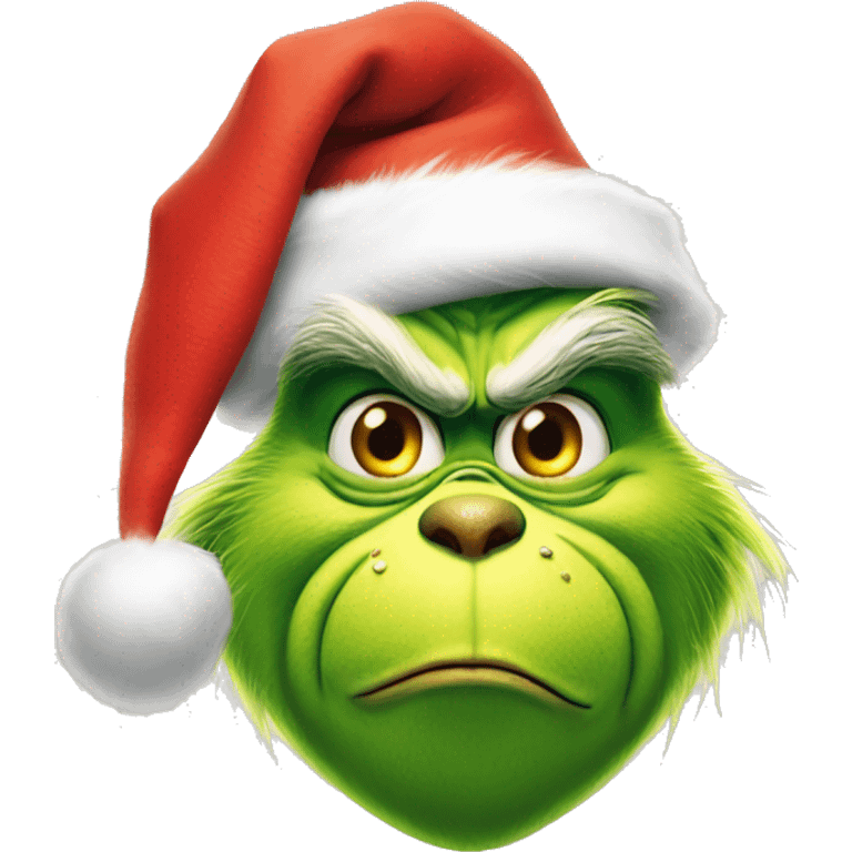 The grinch with a Santa hat emoji