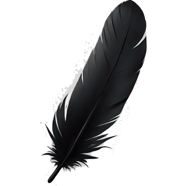 single ink black feather emoji