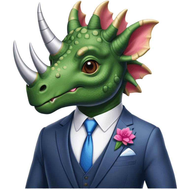 triceratops in a suit emoji