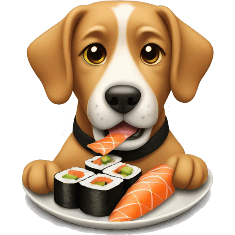 Dog eating sushi  emoji