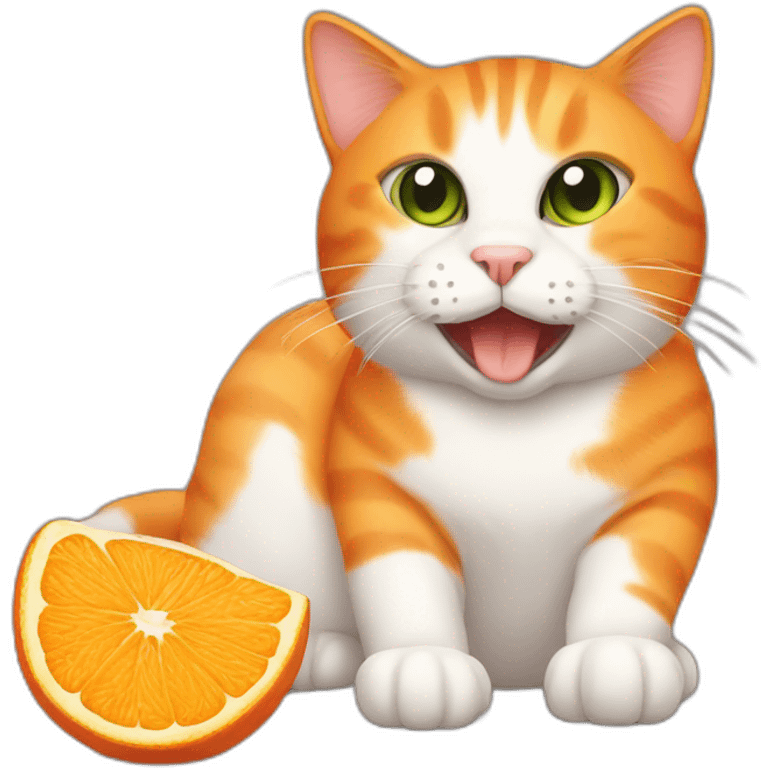 Orange cat eat olive emoji